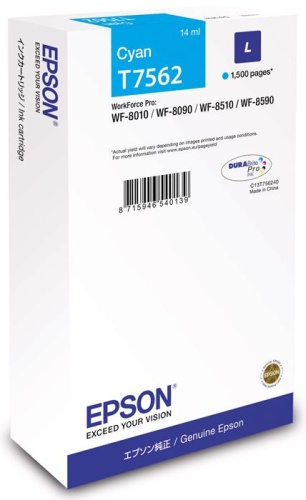 Оригинальный струйный картридж Epson T756240 Голубой C13T756240