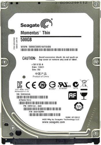 Жесткий диск SATA HDD 2.5 Seagate 500ГБ Momentus Thin ST500LT012