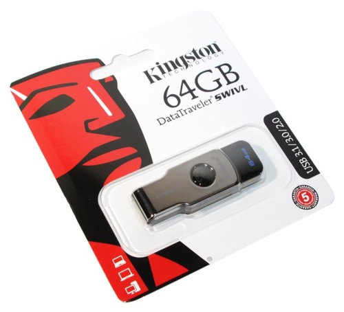Накопитель USB flash Kingston 64Gb DataTraveler microDuo DTSWIVL/64GB фото 3