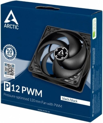 Вентилятор для корпуса Arctic Cooling P12 PWM (black/black)- retail (ACFAN00119A) фото 5 Вентилятор для корпуса Arctic Cooling P12 PWM (black/black)- retail (ACFAN00119A) фото 5