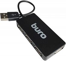 Разветвитель USB2.0 Buro BU-HUB4-U2.0-Slim черный BU-HUB4-U2.0-SLIM