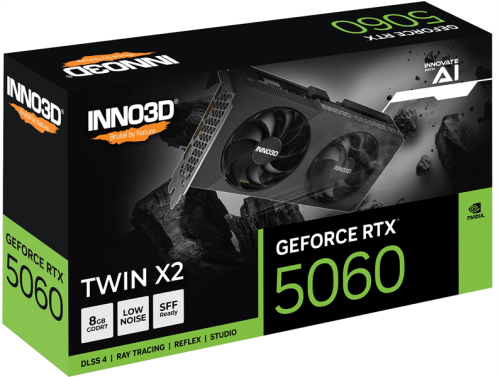 INNO3D RTX 5060 Twin X2//RTX5060, HDMI, DP*3, 8G,D7 фото 3