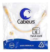 Патчкорд UTP Cabeus PC-UTP-RJ45-Cat.6-0.3m-YL
