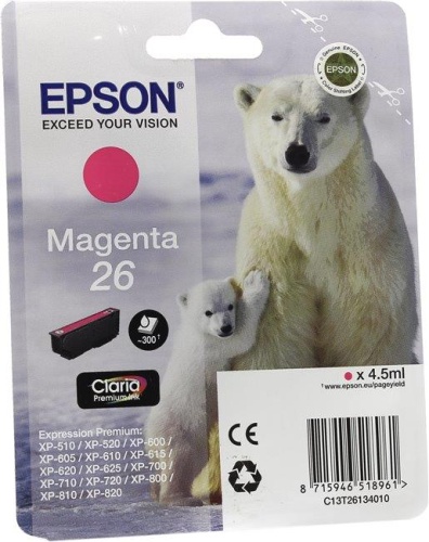 Оригинальный струйный картридж Epson T2613 (пурпурный) C13T26134010