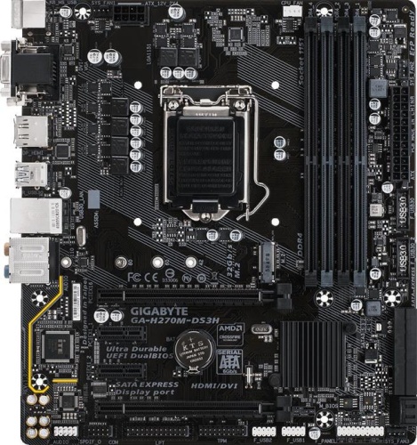 Мат. плата Socket1151 GIGABYTE GA-H270M-DS3H