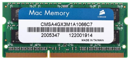 Модуль памяти SO-DIMM DDR3 Corsair 4Gb CMSA4GX3M1A1066C7