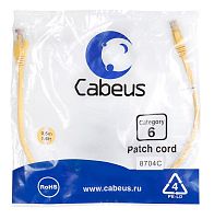 Патчкорд UTP Cabeus PC-UTP-RJ45-Cat.6-0.5m-YL