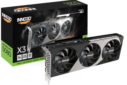 INNO3D RTX 5080 X3//RTX5080, HDMI, DP*3, 16G,D7 фото 2 INNO3D RTX 5080 X3//RTX5080, HDMI, DP*3, 16G,D7 фото 2