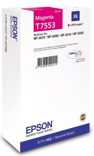 Оригинальный струйный картридж Epson T755340 Пурпурный C13T755340