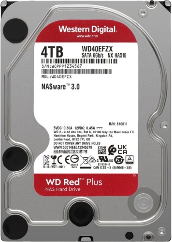 Жесткий диск SATA HDD Western Digital 4Tb WD40EFZX NAS Red Plus