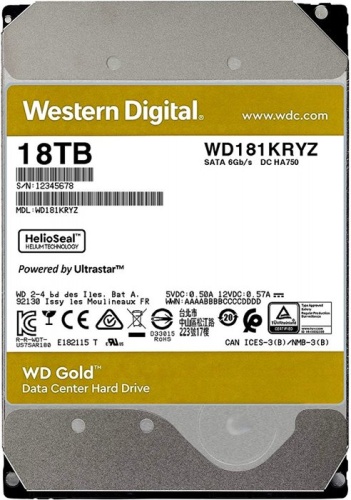 Жесткий диск SATA HDD Western Digital 18Tb WD181KRYZ Gold фото 2