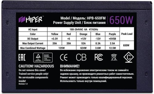 Блок питания Hiper 650W HPB-650FM фото 2