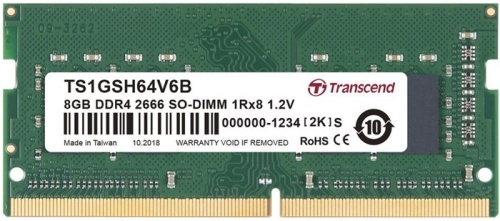 Модуль памяти SO-DIMM DDR4 Transcend 8GB TS1GSH64V6B Модуль памяти SO-DIMM DDR4 Transcend 8GB TS1GSH64V6B