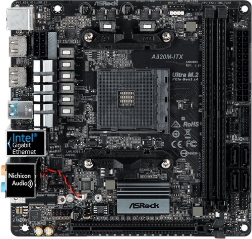 Мат. плата SocketAM4 ASRock A320M-ITX