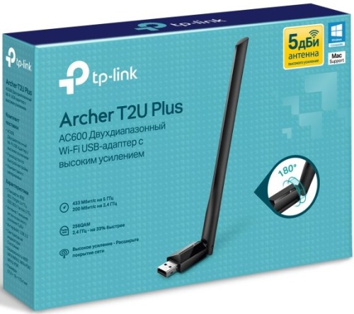 Сетевой адаптер WiFi TP-Link Archer T2U Plus ARCHER T2U PLUS фото 3