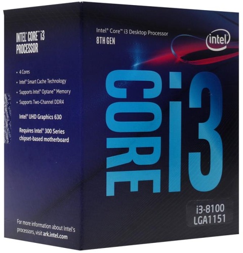 Процессор Socket1151 v2 Intel Core i3-8100 BOX BX80684I38100S R3N5