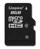 Карта памяти Micro SDHC Kingston 8ГБ SDC4/8GBSP