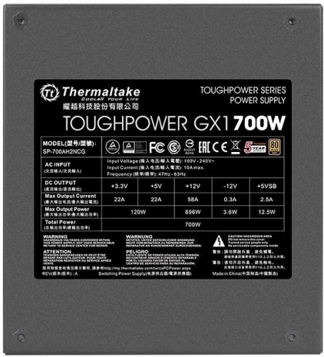 Блок питания Thermaltake 700W Toughpower GX1 (PS-TPD-0700NNFAGE-1) фото 3