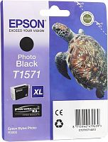 Оригинальный струйный картридж Epson T1571 (черный фото) C13T15714010