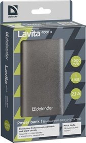 Мобильный аккумулятор Defender 4000MAH 2.1A LAVITA 83614