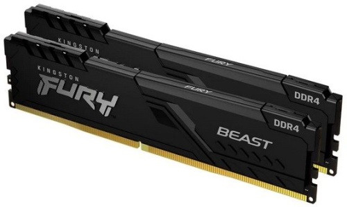 Модуль памяти DDR4 Kingston 32Gb (2x16Gb KIT) 3200MHz Fury Beast Black (KF432C16BBK2/32)