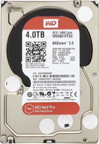 Жесткий диск SATA HDD Western Digital 4000ГБ WD4001FFSX Red PRO for NAS