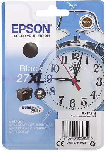 Оригинальный струйный картридж Epson T2711 C13T27114022 черный