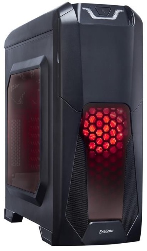 Корпус Miditower EXEGATE EVO-8202 Black-Red light EX270569RUS