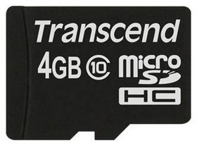   Micro SDHC Transcend 4 microSDHC Class 10 TS4GUSDC10