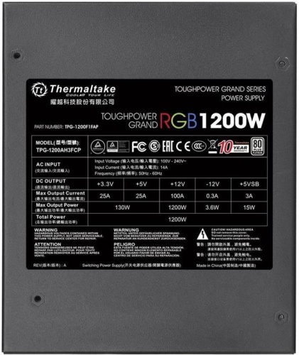 Блок питания Thermaltake 1200W Toughpower Grand RGB (PS-TPG-1200F1FAPE-1) фото 9