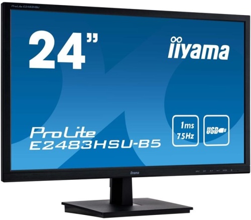 Монитор Iiyama ProLite E2483HSU-B5 черный фото 3