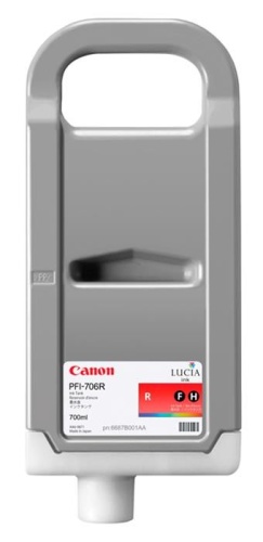 Оригинальный струйный картридж Canon PFI-706 R (красный) 6687B001