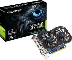  PCI-E GIGABYTE 4096Mb GeForce GTX750 Ti WindForce 2X GV-N75TWF2OC-4GI