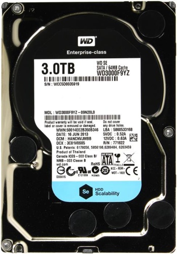 Жесткий диск SATA HDD Western Digital 3000ГБ Se WD3000F9YZ