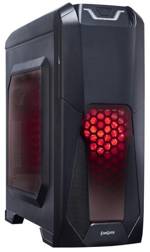 Корпус Miditower EXEGATE EVO-8202 Black-Red light EX270558RUS