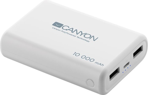 Мобильный аккумулятор CANYON 10000mAh PB-104 Power bank CNS-CPBP10W Мобильный аккумулятор CANYON 10000mAh PB-104 Power bank CNS-CPBP10W