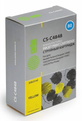 Картридж струйный совместимый Cactus CS-C4848 №80 желтый