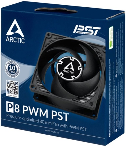 Вентилятор для корпуса Arctic Cooling P8 PWM PST (Black/Black) - retail (ACFAN00150A) фото 4