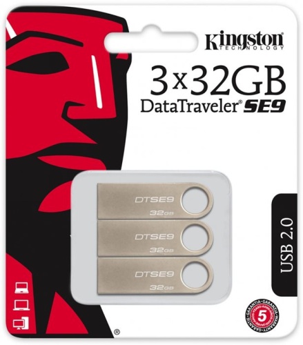 Накопитель USB flash Kingston 32 Гб DataTraveler SE9 DTSE9H/32GB-3P