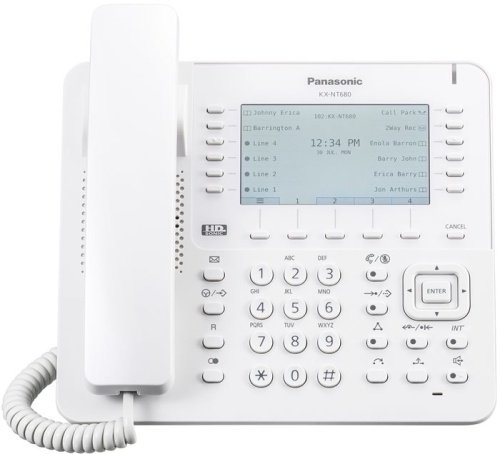 IP телефон Panasonic KX-NT680RU белый фото 2