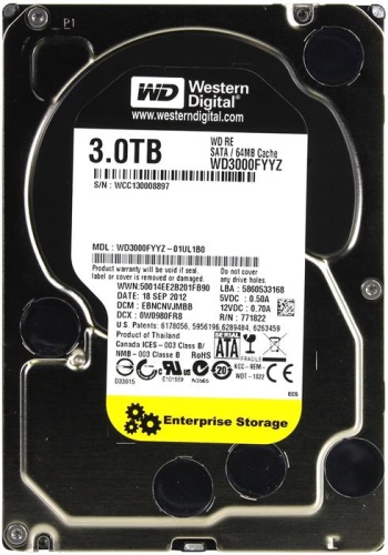 Жесткий диск SATA HDD Western Digital 3ТБ RE WD3000FYYZ