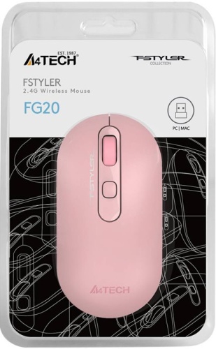 Беспроводная мышь A4Tech Fstyler FG20 розовый FG20 PINK фото 8