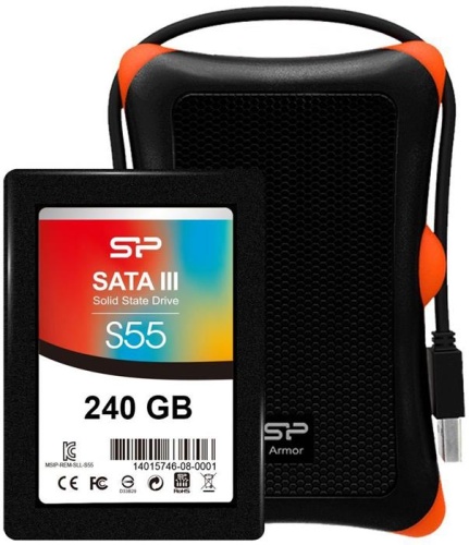 Накопитель SSD SATA 2.5 Silicon Power 240Гб UPGRADE KIT SP240GBSS3S55S27