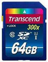 Карта памяти SDXC Transcend 64ГБ Class 10 UHS-I SD3.0 Premium 300X TS64GSDU1