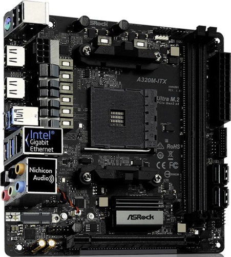 Мат. плата SocketAM4 ASRock A320M-ITX фото 3