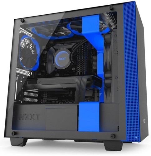 Корпус Minitower NZXT CA-H400W-BL H400i SMART MATTE BLACK/BLUE фото 7