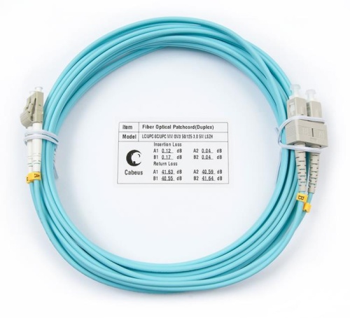 Патчкорд оптоволоконный Cabeus FOP-50-LC-SC-5m Патчкорд оптоволоконный Cabeus FOP-50-LC-SC-5m
