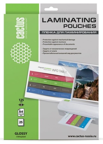 Пленка для ламинирования Cactus CS-LPGA412525