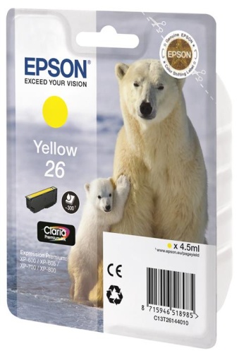 Оригинальный струйный картридж Epson T2614 C13T26144012 желтый