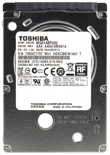 Жесткий диск SATA HDD 2.5 Toshiba 320ГБ MQ01ABF032